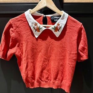 ModCloth x Collectif Foxy Little Lady Collared Knit